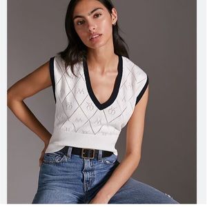 ANTHROPOLOGIE Maeve Violette Icon Logo Vest Sz XS